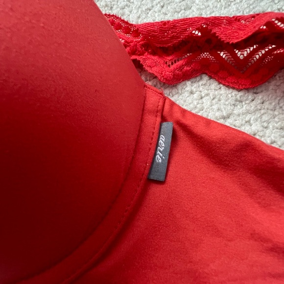 AERIE 32C CORAL LACE CRISSCROSS BACK PUSH UP BRA - Picture 2 of 4